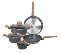Tognana T-Care, batteria pentole e padelle, 8 pezzi, alluminio, grigio scuro