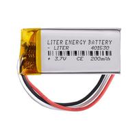 Batteria a 3 cavi 401530 LiPo 3.7V 200mAh 0.74Wh 1S 5C Liter Energy Battery Ricaricabile con PCM termistore NTC Smartwatch Elettronica - Non adatto per Radiocomando 32x15x4mm (3P|200mAh|401530)
