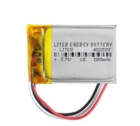 Batteria a 3 cavi 402030 LiPo 3.7V 180mAh 0.666Wh 1S 5C Liter Energy Battery Ricaricabile con PCM termistore NTC Smartwatch Elettronica - Non adatto per Radiocomando 32x20x4mm (3P|180mAh|402030)