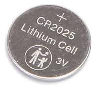 Batteria a bottone CR2025 da 3 V, due pezzi, ideali per dispositivi come telecomandi, orologi e calcolatrici. Durevoli e affidabili, forniscono una lunga durata.