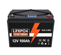 Batteria a ciclo profondo LiFePO4 da 12 V 100 Ah con BMS for camper | Nessuna falsa capacità, batteria al litio solare off-grid for l'accumulo di energia solare
