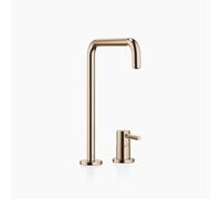 Batteria a due fori Dornbracht META SQUARE con rosette singole, scarico 235 mm,