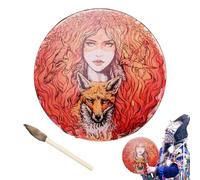 Batteria a mano, tamburo sciamano siberiano - Tamburo sciamano multiuso in legno,Tamburo a mano di meditazione portatile, strumenti musicali sciamanici per yoga