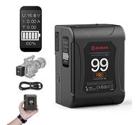 V Mount Batteria,Moman Power 99 Pro V lock Battery 99Wh/6875mAh con D-TAP/USB-C/A 15A 200W Uscita,Il primo OLED con indicazione dell'ora per Videocamera BMPCC DSLR Monitor, V-Mount-Mini-VLock-Batteria