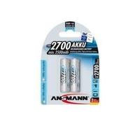 Batteria AA ANSMANN NiMH 2.700mAh 2 Mignon, min.2500mAh, HR6, 1,2V, maxE NEW