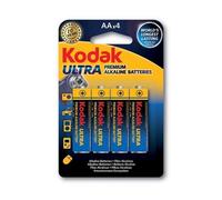 Batteria AA Kodak Ultra Premium Alcalina 1,5 V 4 Pezzi Senza Metalli Pesanti