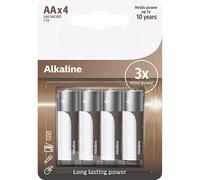 Batteria AA/LR6 alcalina, confezione da 4 pezzi, per dispositivi ad alto consumo