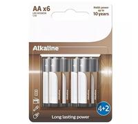 Batteria AA/LR6 alcalina, confezione da 6 pezzi, 30% in più durata, dispositivi quotidiani a molto consumo