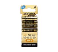 BATTERIA AAA AIGOSTAR 8 X Batterie Mini Stilo Carbonio Non Ricaricabili, R03