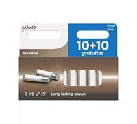 Batteria AAA/LR03 alcalina, confezione da 20 pezzi, 30% in più durata, dispositivi quotidiani a molto consumo