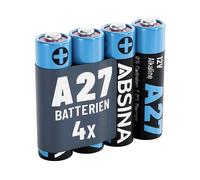 BATTERIA ABSINA 27A alcalina al manganese, A27, 28 mAh, 12 V
