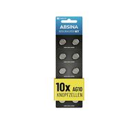 BATTERIA ABSINA alcalina, AG10/LR54, 1400 mAh, 1,5 V, Compatibile con dispositivi che