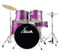 Batteria Acustica Cassa 22'' Tamburo Set Completa Sgabello Asta Bacchette Viola