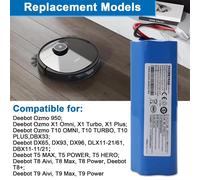 Batteria ad alta capacità da 14,4 V per Ecovacs Deebot Ozmo 950,X1 Omni,X1 Turbo, X1 Plus,T8/T8+,T9/T9+,T10/T10+ Robot aspirapolvere