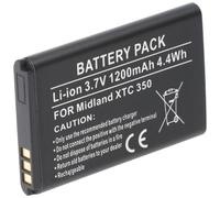 Batteria adatta per Midland XTC 350, agli ioni di litio, 3,7 V, 1200 mAh, 4,4 Wh