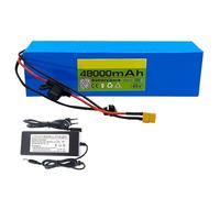 Batteria agli ioni di litio 48 V 48 Ah per bicicletta elettrica con caricatore 54,6 V 2 A, 13S3P, BMS integrato per motore 250 W, 300 W, 350 W, 500 W(XT60 Plug+T Plug)