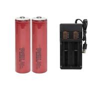 Batteria Agli Ioni Di Litio Appuntita Da 3,7V 3300 MAh, Caricabatterie For Torcia, Macchinina Giocattolo, Rasoio, Piccolo Ventilatore E Lampada Frontale Di Ricambio(Packing 4)