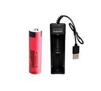 Batteria Agli Ioni Di Litio Appuntita Da 3,7V 3300 MAh, Caricabatterie For Torcia, Macchinina Giocattolo, Rasoio, Piccolo Ventilatore E Lampada Frontale Di Ricambio(Packing 2)