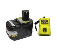 Batteria Agli Ioni Di Litio Da 18 V 12,0 Ah-15 C, Compatibile Con RYOBI, Tutti Gli Utensili Elettrici Della Serie P108 P109 RB18L50 RB18L20(12.0Ah charger)