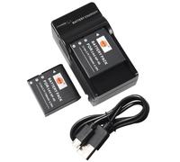 Batteria agli ioni di litio da 3,7 V, 1700 mAh, NP-40 DSTE (2 pezzi) + caricatore micro USB compatibile con Casio Exilim EX-FC100 EX-FC100WE EX-FC150 EX-FC150BK EX-FC150RD EX-FC160S EX-Z400