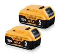 Batteria agli ioni di litio da 5,0 AH, 18 V, ricambio per batterie Dewalt, compatibile con DCB200, DCB204, DCB206, DCB201, DCB203, DCB181, DCB180, 20 V, DCD/DCF/DCG/DCS, 2 confezioni da 2