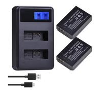 Batteria agli ioni di litio LP-E12 LP E12 LPE12 da 1800 mAh + kit caricatore doppio USB LCD, compatibile con parti della fotocamera Canon EOS M50, EOS M100,100D Kiss X7 Rebel SL1