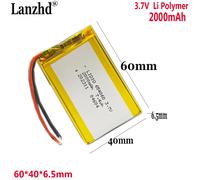 Batteria ai polimeri 3.7V 2000mah per illuminazione audio giocattolo elettrico power bank Tablet PC PAD PDA registratore per altoparlanti per Laptop 654060