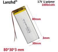 Batteria ai polimeri di Lipo 3.7V 1000mAh per la batteria della macchina per l'apprendimento del computer tablet registratore di traffico 303080