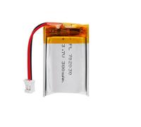Batteria ai polimeri di litio 3,7 V 380 mAh 702030 ricaricabile con cavo connettore JST per altoparlanti e dispositivi wireless