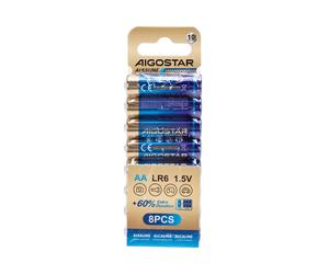 Batteria Aigostar 1,5V AA Stilo Alcalina confezione da 8 pile