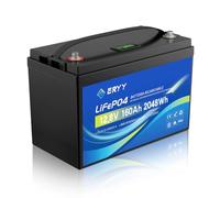 Batteria al Litio 12V 160Ah LiFePO4 2048Wh, BMS Incorporato 100A, 5000+ Cicli, Batteria Ricaricabile Litio Ferro Fosfato con Protezione Temperature Basse per Motori per Pesca Elettrica, Sistemi Solari