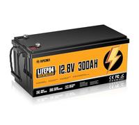 Batteria al Litio 12v 300ah, Batterie Lifepo4, 3840wh Ricaricabile Batteria Litio Con 200A BMS Integrato, 18000 Cicli Profondi Per Camper, Pannelli Solari, Caravan, Sistemi Off Grid et Golf Cart