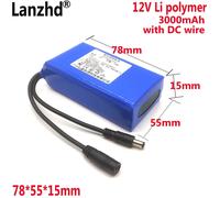 Batteria al litio 12V piccolo volume Per bancarella del mercato notturno all'aperto Luce a LED con striscia di alimentazione mobile Grande capacità 3000mAh