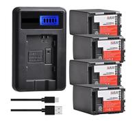Batteria Al Litio 2800mAh BP-828 LCD Caricabatterie USB, Compatibile Con Canon, For HF G50 G60 XA40 XA45 GX10 HF-G20 G21 G40 XA10 11(4 battery set)