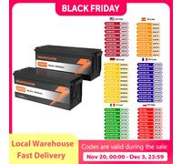 Batteria al litio a ciclo profondo MHPOWOS LiFePO4 12V/24V 8AH 10AH 20AH 30AH 100AH 200AH Batteria ricaricabile per solare marino fuori rete