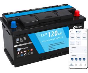 Batteria al litio berger lifepo4 120 ah 12 v con bluetooth