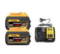Batteria al litio da 18 Ah 20 V/60 V compatibile con gli utensili DeWalt FLEXVOLT MAX DCB609/DCB606/DCB612 e DCD996/DCF885/DCS391 | Batteria per elettroutensili senza fili ad alta capacità da 18000