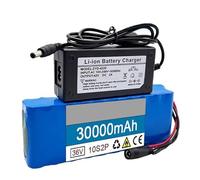 Batteria al litio da 36 V, batteria agli ioni di litio da 36 V, batteria ricaricabile da 36 V, pacco batteria al litio da 36 V 30 Ah con caricabatterie e BMS per kit motore da 0 a 500 W 36V30AH,T+DC