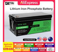 Batteria al litio DATOUBOSS 12V 200AH Capacità nominale Batteria LiFePO4 da 2560 W con ciclo profondo ricaricabile portatile solare BMS