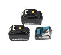 Batteria Al Litio Di Ricambio Da 18 V 6,0 Ah, Compatibile Con La Batteria Makita 18 V BL1830B BL1850B BL1850 BL1840 BL1860(2PCS 6.0Ah1Changre)