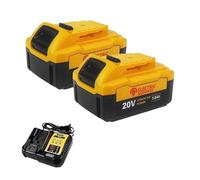 Batteria al litio Electric Goddess 20V 5.0ah, compatibile con la batteria al litio ricaricabile for elettroutensili Dewalt.(2 Battery 1 Charger,EU_20V)