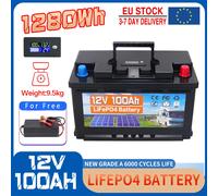 Batteria al litio ferro fosfato BMS incorporata da 12 V 100 Ah 120 Ah LiFePO4 6000 cicli per camper camper carrello da golf solare con caricabatterie
