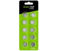 10x Batteria Bottone al Litio 3 V CR1620 / CR 1620 Green Cell, Specialistica Elettronica, Confezione da 10, per l'Uso su Chiavi con Sensore Magnetico, Bilance, Elementi Indossabili