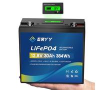 Batteria al Litio LiFePO4 12V 30Ah con BMS integrato 30A e voltmetro LCD