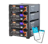 Batteria al litio LiFePO4 da 48 V, 400 Ah, con Bluetooth, 100 A, BMS con comunicazione RS485/CAN, capacità 20,48 kWh, ideale per la conservazione dell'energia solare indipendente dalla rete