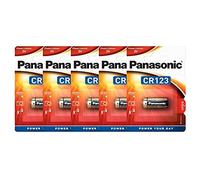 Batteria al litio Panasonic CR123A 3V - Blister 1x5 - Confezione da 5 blister