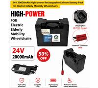 Batteria al litio per sedia a rotelle elettrica 24V 20000mAh, batteria per scooter per anziani, caricatore 29.4V 2A, magazzino in Polonia, inventario locale UE, consegna rapida in 3-7 giorni.