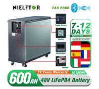 Batteria al litio PL EU Stock 48V 600Ah LiFePO4 30kWh 51.2V 460Ah 300Ah 120Ah 200Ah 100Ah Batteria al litio per accumulo di energia solare 51.2V 600Ah Battery