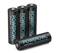 Batteria al litio POWEROWL AA Batteria da 1,5 V per dispositivi high-tech Batteria al litio AA ad alta capacità di lunga durata (non ricaricabile) (4 x AA)