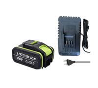 Batteria al litio ricaricabile da 20 V 6,0 Ah compatibile con Worx Power e attrezzi da giardino, WA3553/WA3551/WA3570/WA3553.1, ad alta capacità(6.0AhX1 chargerX1)